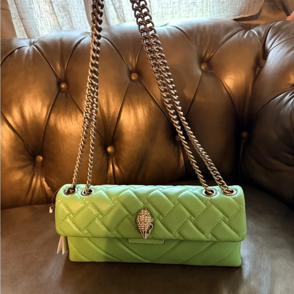 New - Kurt Geiger pale green Kensington long Shoulder/Crossbody Bag - Picture 2 of 15
